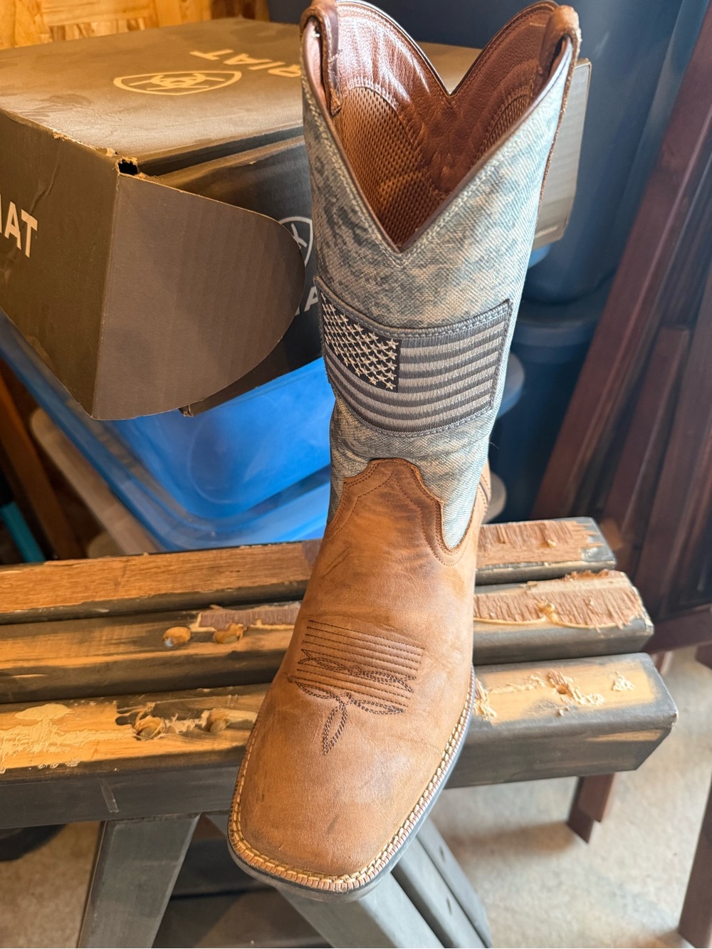 Ariat Brown Leather Western Pull-On Boot - Picture 2 of 5